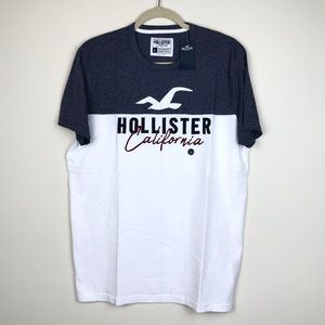 Hollister t-shirt (NWT) white/blue size: L